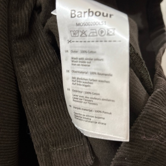 Barbour Brown Corduroy Button-Up Shirt / light jacket- men’s medium - Picture 3 of 5